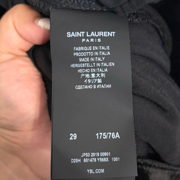 Saint Laurent Men’s Paris Black Velvet Trousers Size 29 - Picture 4 of 9